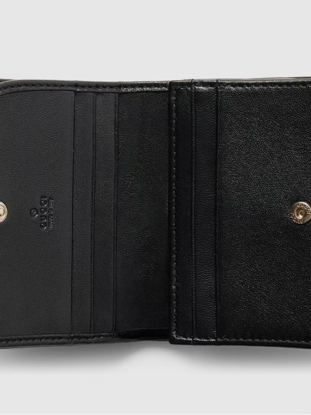Gucci Black Chevron Quilted GG Logo Card Wallet - Picture 2 of 5